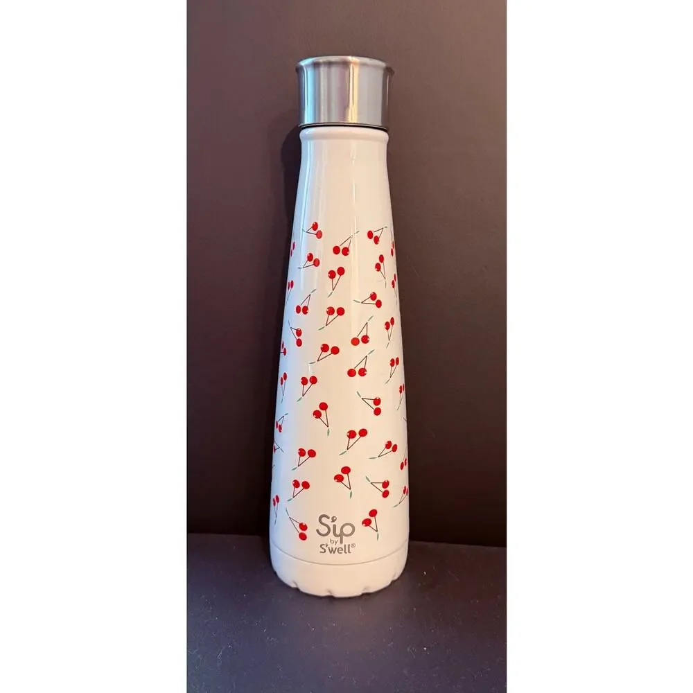 S'ip by S'well Cherry 15 oz Insulated Stainless Steel Water Bottle